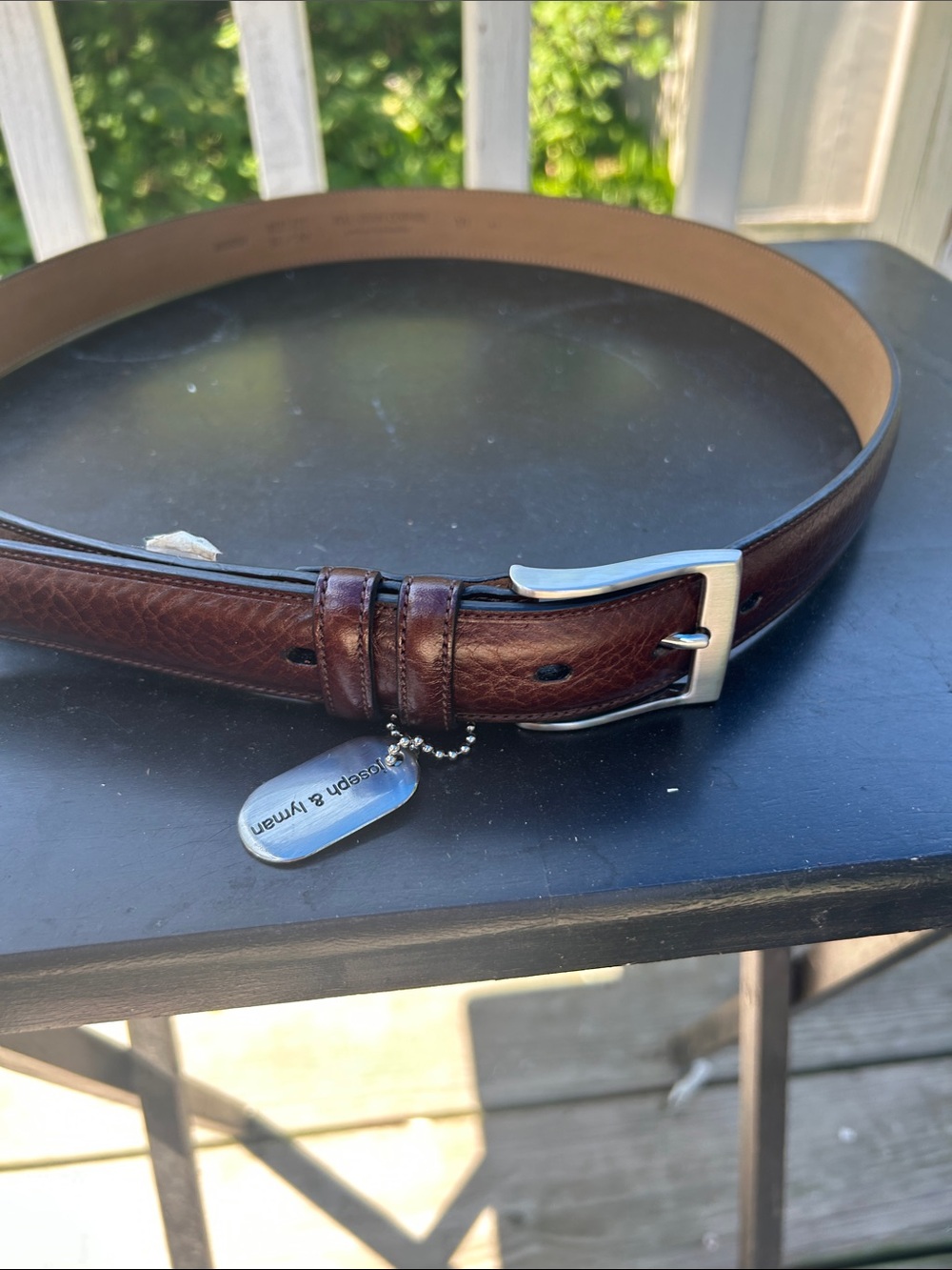 Joseph & Lyman Brown full grain Cowhide Leather Men's Belt 36